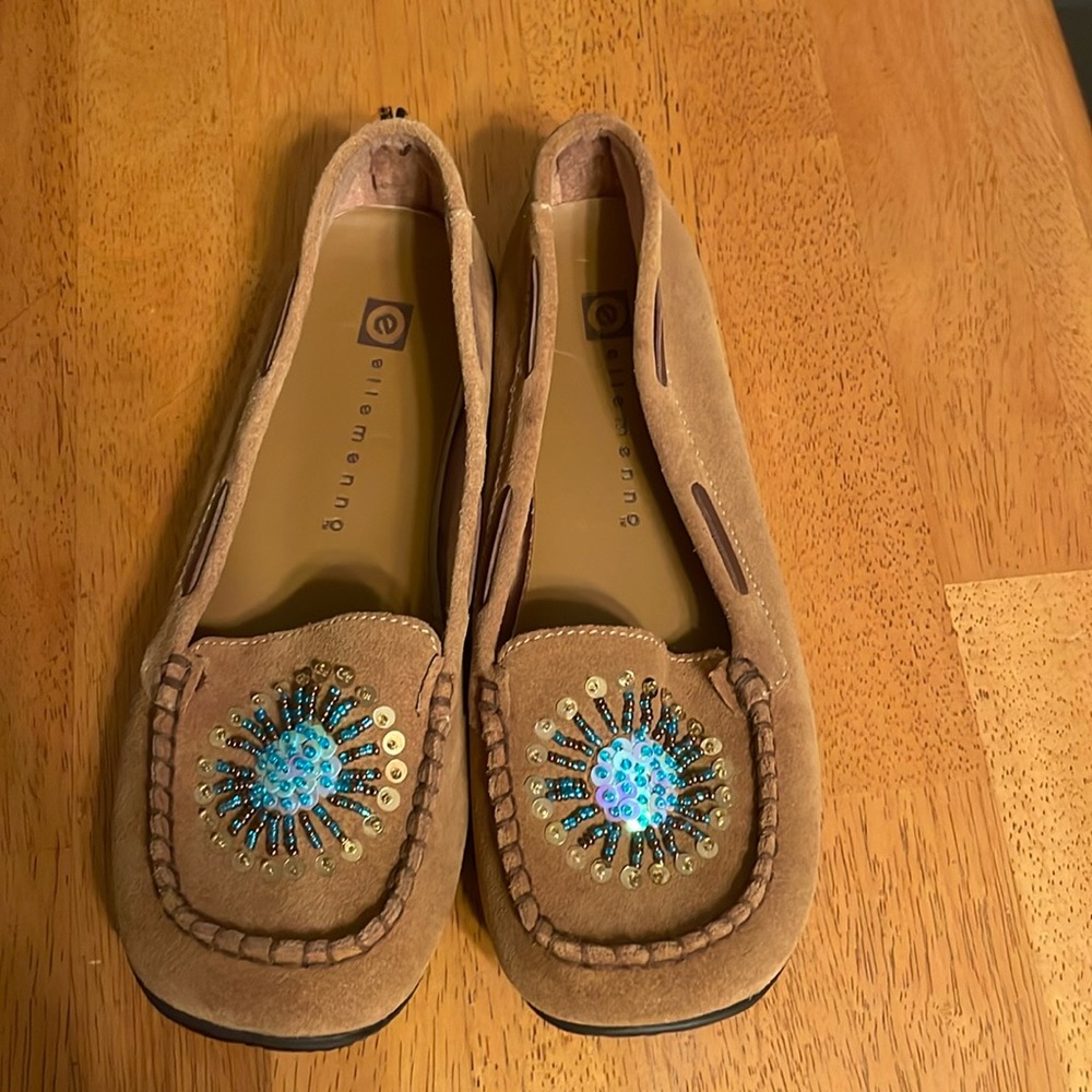 Perfect for fall Moccasins with embellishments on toes